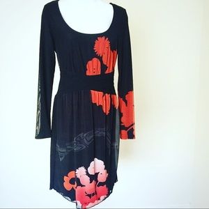 Desigual Lacroix Suecia Black Red Floral Dress